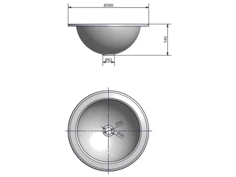 Comet 30 cm kunststoffen wasbak - rond