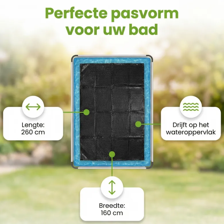 Comfortpool Pro 260x160 cm afdekzeil - Black