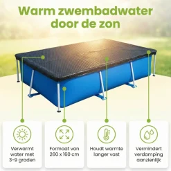 Comfortpool Pro 260x160 cm afdekzeil - Black