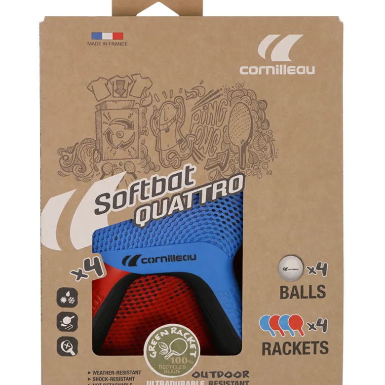 Cornilleau Softbat set van 4 tafeltennisbatjes