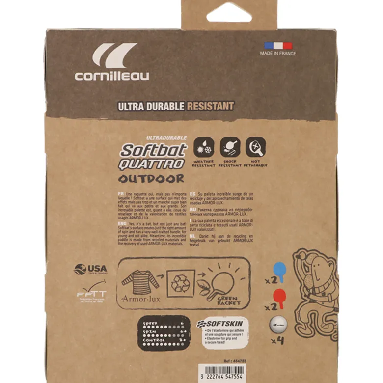 Cornilleau Softbat set van 4 tafeltennisbatjes