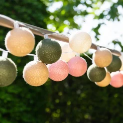 Cotton ball lights outdoor lichtsnoer jardin