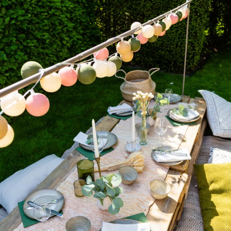 Cotton ball lights outdoor lichtsnoer jardin