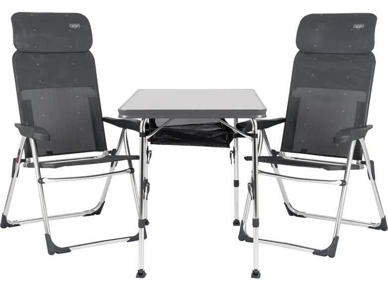 Crespo AL-246 en AL213 CC tafel met stoelen, opbergnet en tas
