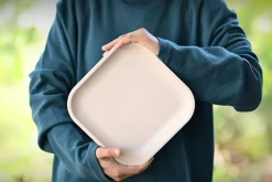 Croppie 20 cm vierkant bord - naturel