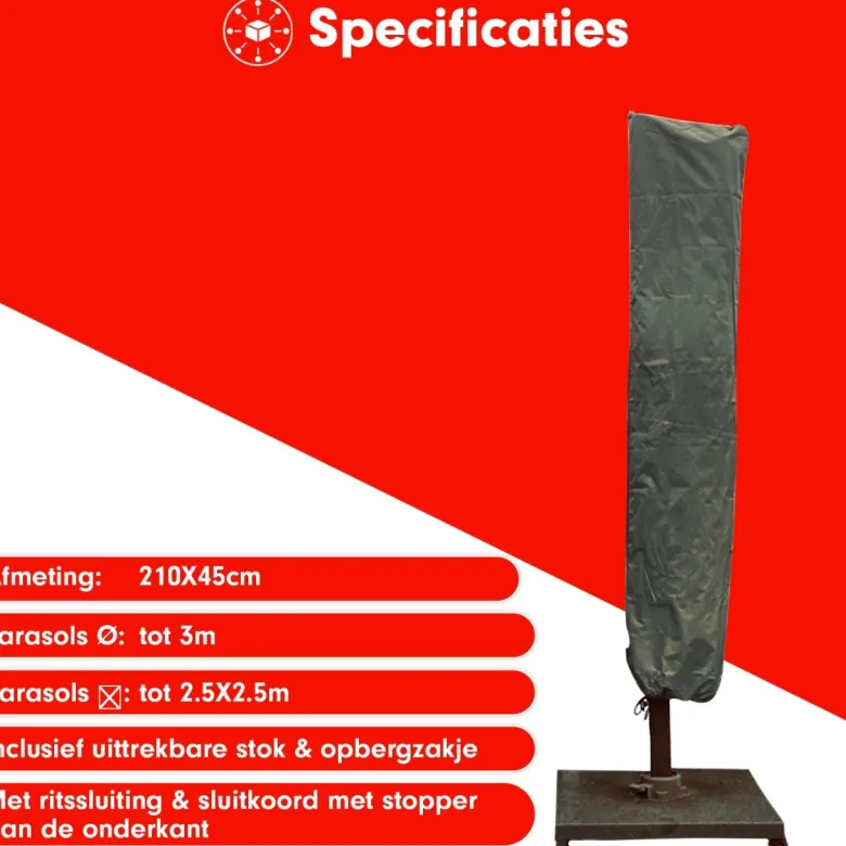 CUHOC Diamond 210 x 45 cm zweefparasol hoes
