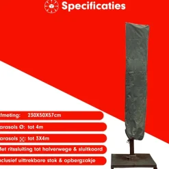 CUHOC Diamond 230 x 50 x 57 cm zweefparasol hoes