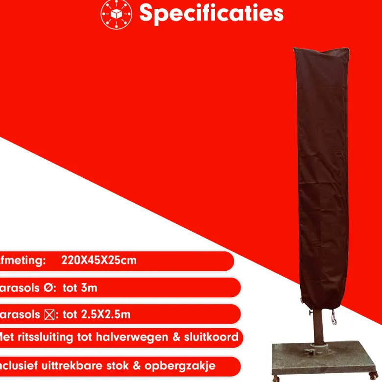 CUHOC Green 220 x 25 x 45 cm zweefparasol hoes