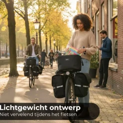 CUHOC 20 liter dubbele fietstas met kliksysteem en reflectie