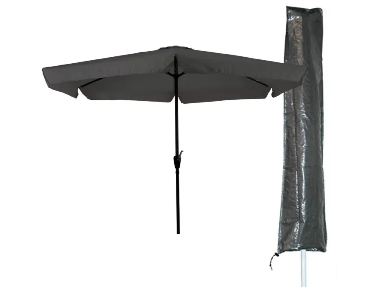 CUHOC Ø3m parasol grijs met Basic parasolhoes