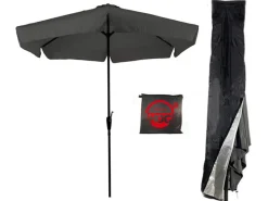 CUHOC Ø3m parasol grijs met Redlabel parasolhoes
