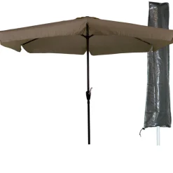 CUHOC Ø3m parasol taupe met Basic parasolhoes