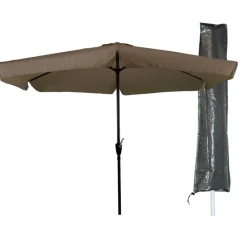 CUHOC Ø3m parasol taupe met Basic parasolhoes