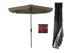 CUHOC Ø3m parasol taupe met Redlabel parasolhoes