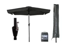 CUHOC Ø3m parasol zwart met Basic parasolhoes