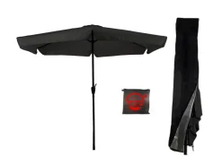 CUHOC Ø3m parasol zwart met Redlabel parasolhoes