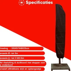 CUHOC Redlabel 205 x 57 x 40 cm zweefparasol hoes