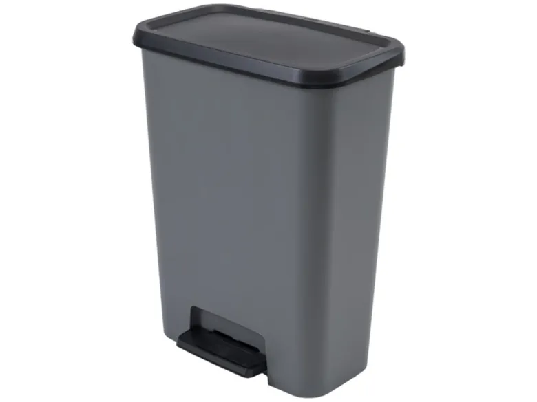 Curver Compatta 50 liter prullenbak - Grijs/Zwart