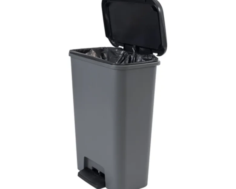 Curver Compatta 50 liter prullenbak - Grijs/Zwart