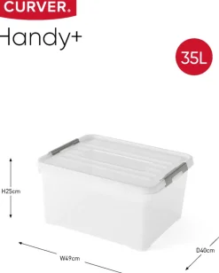 Curver Handy+ 35 liter opbergbox met deksel - 3 stuks