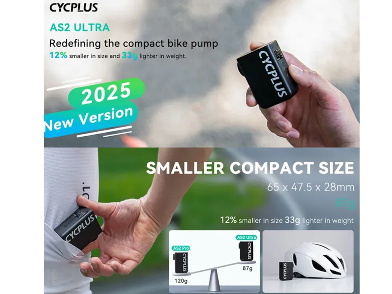Cycplus AS2 ULTRA mini elektrische fietspomp