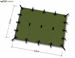 DD S 2.8 x 1.5 meter tarp - Coyote Brown