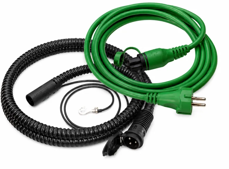 DEFA 1,5 mm² 5 meter lange 16A walstroomkabel met chassis aansluiting