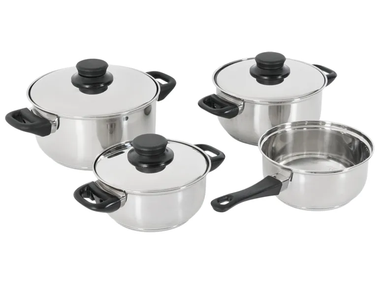 4-delige RVS pannenset