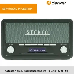 Denver DAB18 DAB+ Bluetooth radio - Dark Grey