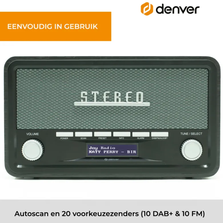 Denver DAB18 DAB+ Bluetooth radio - Dark Grey