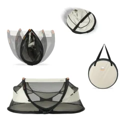 Deryan Baby Luxe campingbedje met leren handvatten - Ivory