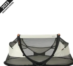 Deryan Baby Luxe campingbedje met leren handvatten - Ivory