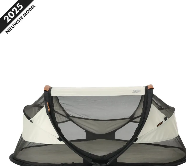 Deryan Baby Luxe campingbedje met leren handvatten - Ivory