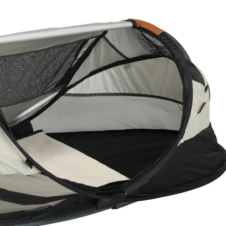 Deryan Baby Luxe campingbedje met leren handvatten - Ivory
