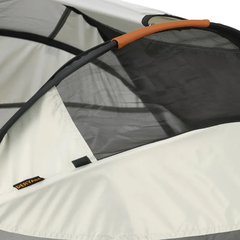 Deryan Baby Luxe campingbedje met leren handvatten - Ivory