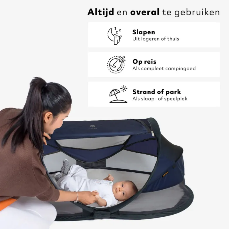 Deryan Baby Luxe campingbedje - Navy