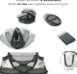 Deryan Baby Luxe campingbedje - Silver