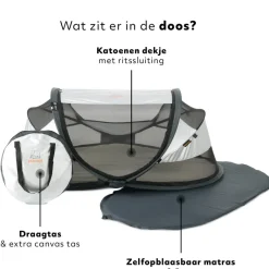 Deryan Baby Luxe campingbedje - Silver