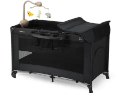Deryan Believer campingbedje met matras en verschoonblad - Black