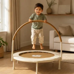 Deryan 92 cm Kinder trampoline met veiligheidsbeugel - Brown