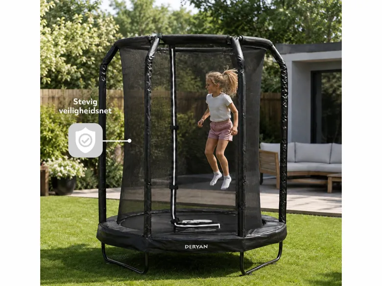 Deryan 140 cm kinder trampoline met veiligheidsnet