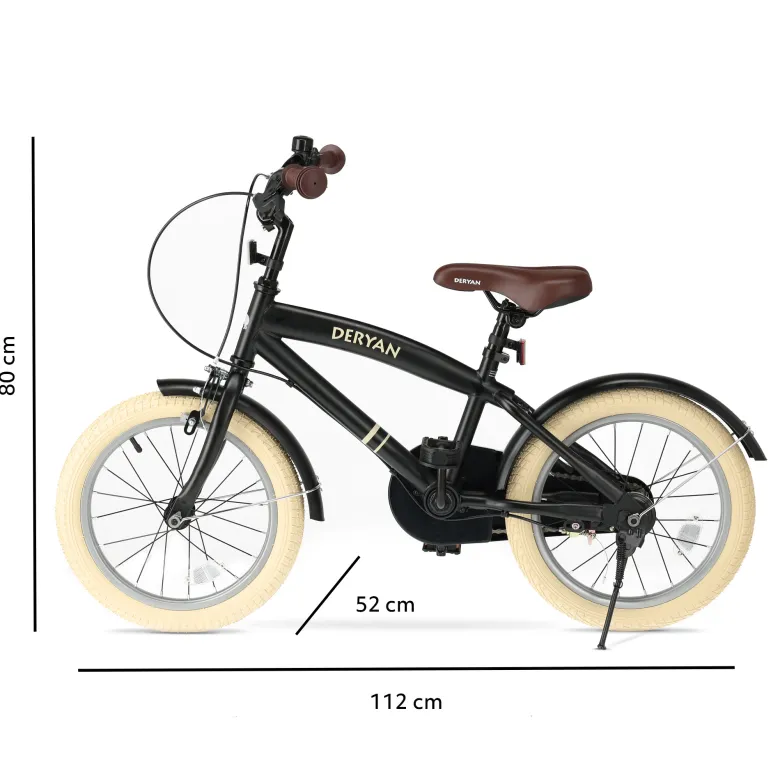 Deryan Coastline Black kinderfiets - 16 Inch