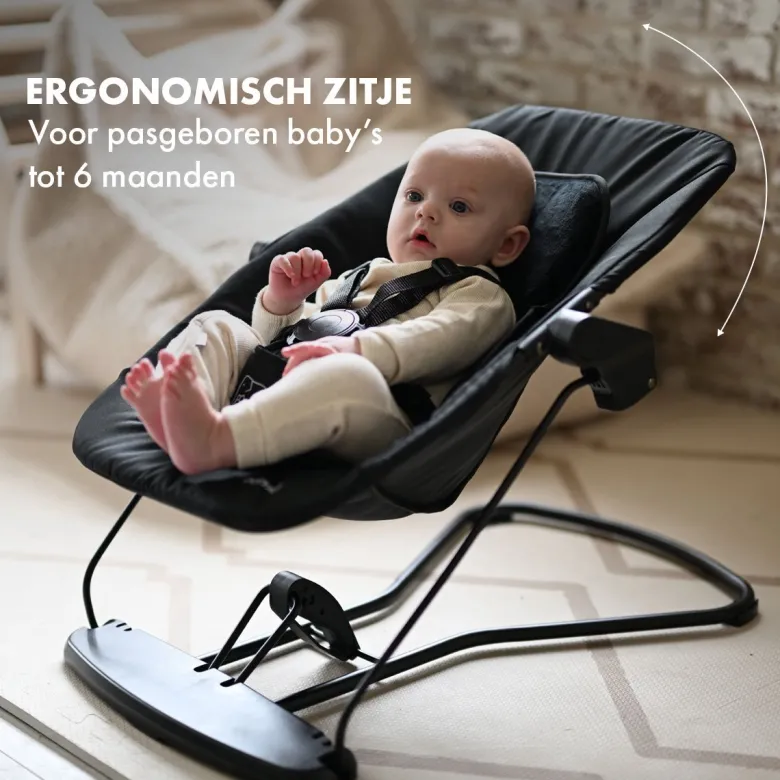 Deryan Curve kinderstoel met wipstoel en kussen - Black
