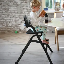 Deryan Curve kinderstoel met wipstoel en kussen - Black