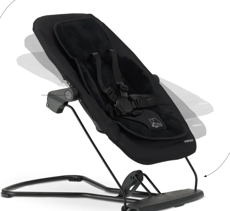 Deryan Curve kinderstoel met wipstoel en kussen - Black