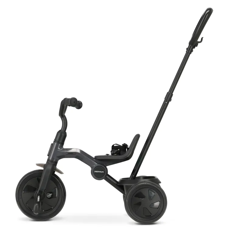 Deryan Drifter Driewieler met duwstang - Black