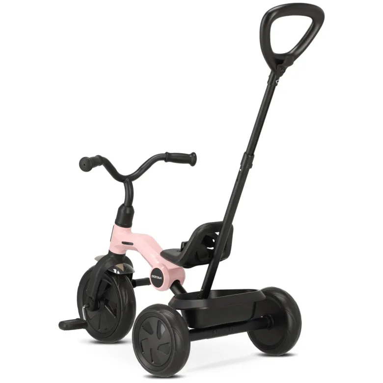 Deryan Drifter Driewieler met duwstang - Pink