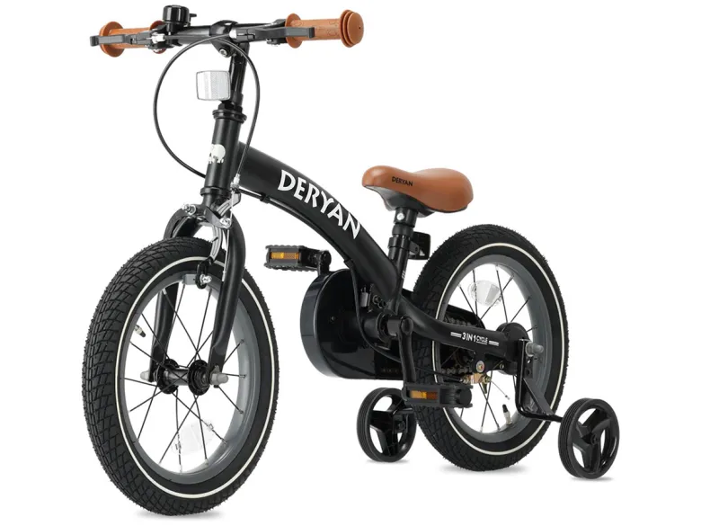 Deryan 14 inch Luxe 3-in-1 kinderfiets - Black