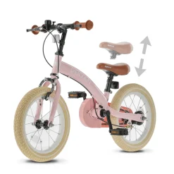 Deryan 14 inch Luxe 3-in-1 kinderfiets - Pink