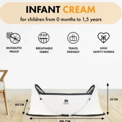 Deryan Infant Pop-Up BabyBox met klamboe - Cream